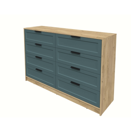 Kомод Тренд КТ-К157 (Дуб золотой ЛДСП/ Верде ЛМДФ) Ш1565 В1020 Г451